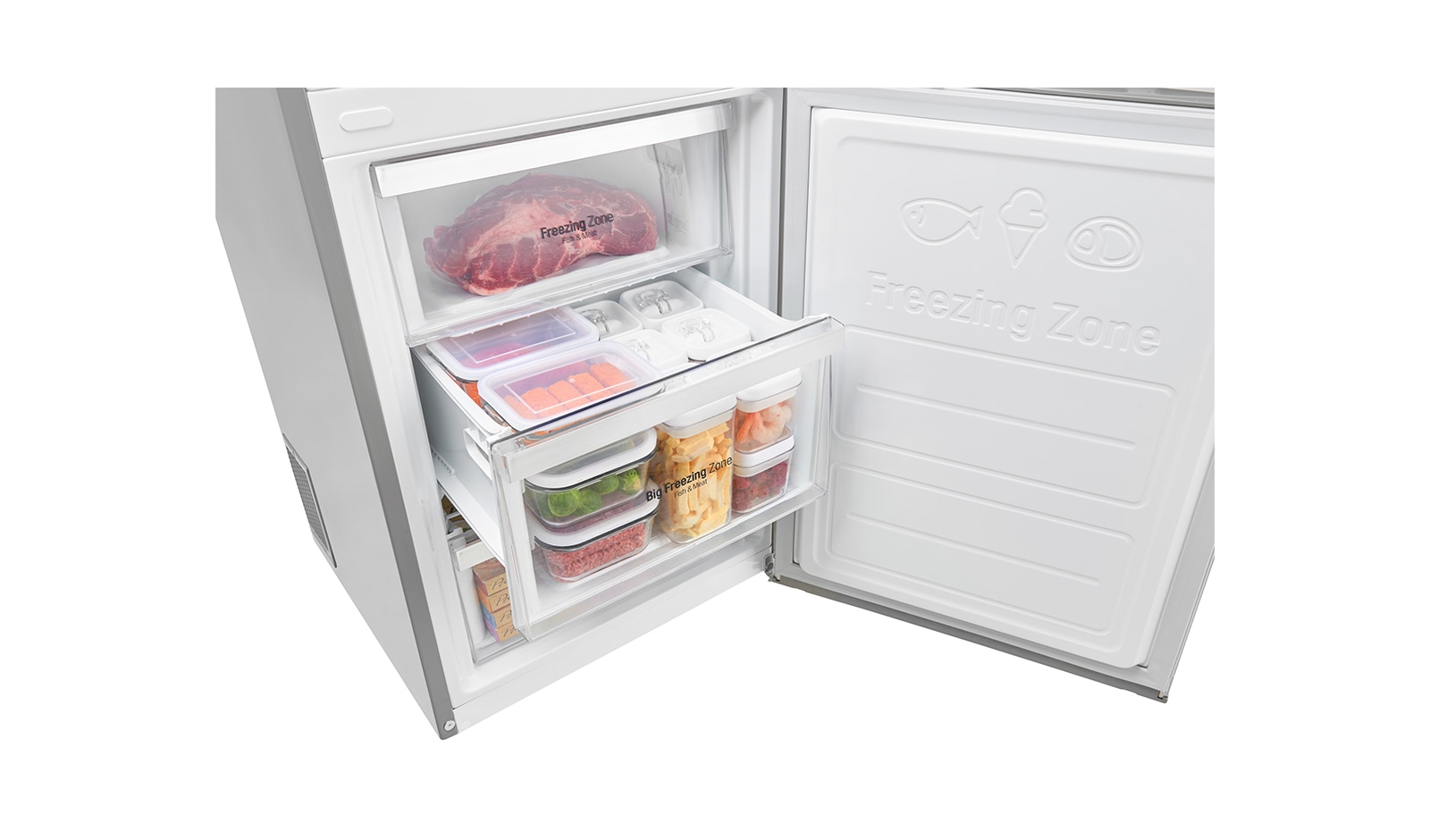 LG Smart Fridge Freezer with Full Wine Rack and Total No Frost, GBB60PZGFB